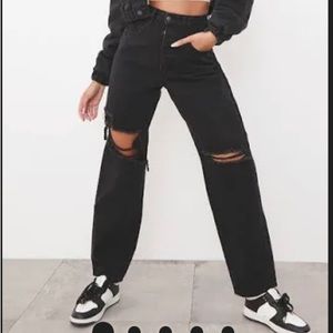 prettying little thing black mom jeans